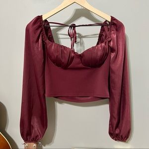NWOT Sz M Rabbit Rose, long sleeve, bustier style top.
